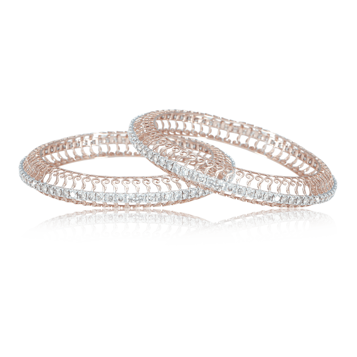 18ct White Gold Single Row Diamond Bangle - Kings Hill Jewellery & Watches