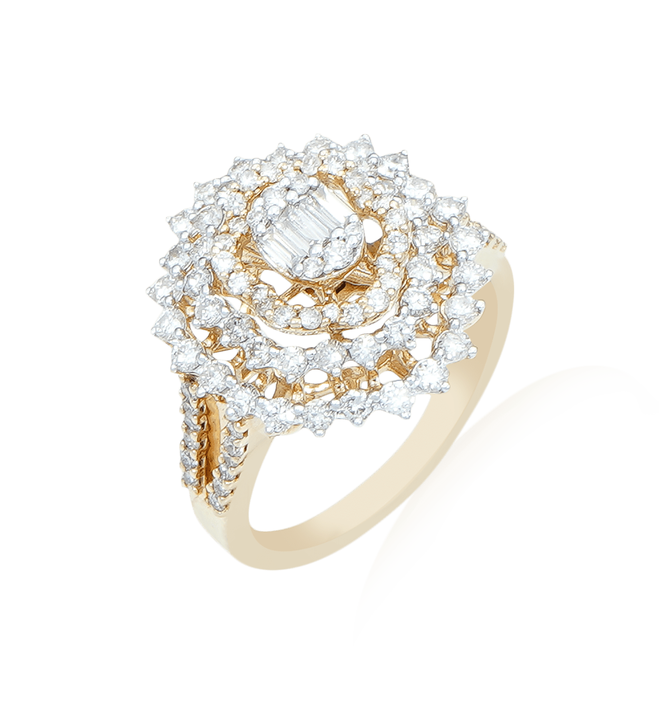 Buy Fida Wedding Luxurious Gold-Plated Emerald American Diamond Finger Ring  for Women Online