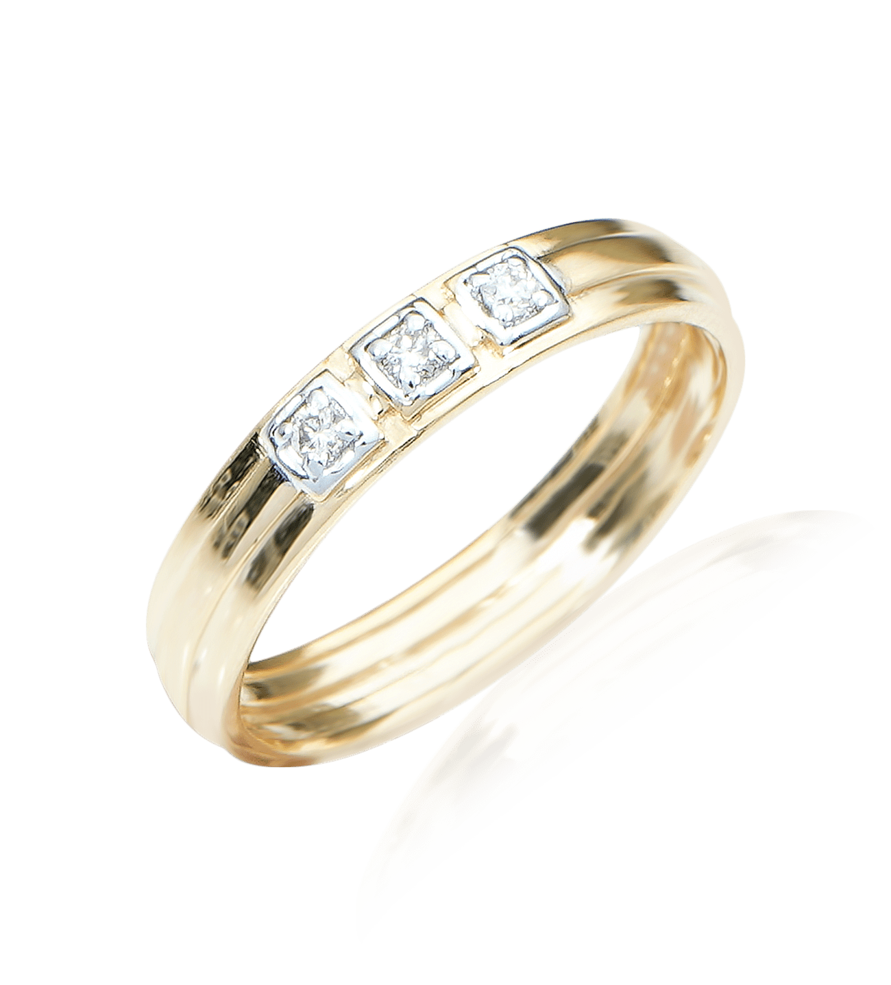 Men's 10K Gold Wedding Band Ring with Diamond Accent Slash - Walmart.com